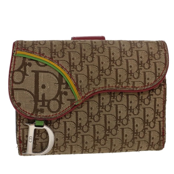 Dior Rasta Saddle Wallet Trotter Monogram Canvas and Leather Print Y2K Galliano - Picture 1 of 12
